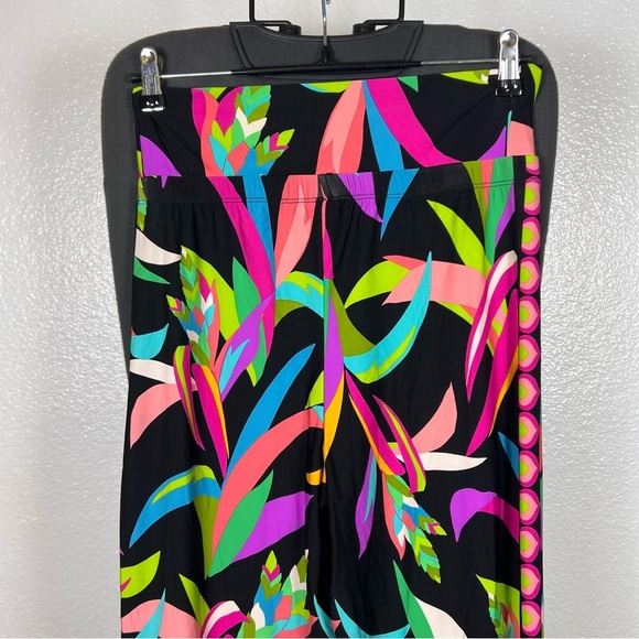 Trina Turk Birds Women’s Of Paradise Printed Split Hem Coverup Pants Size M - Picture 2 of 8